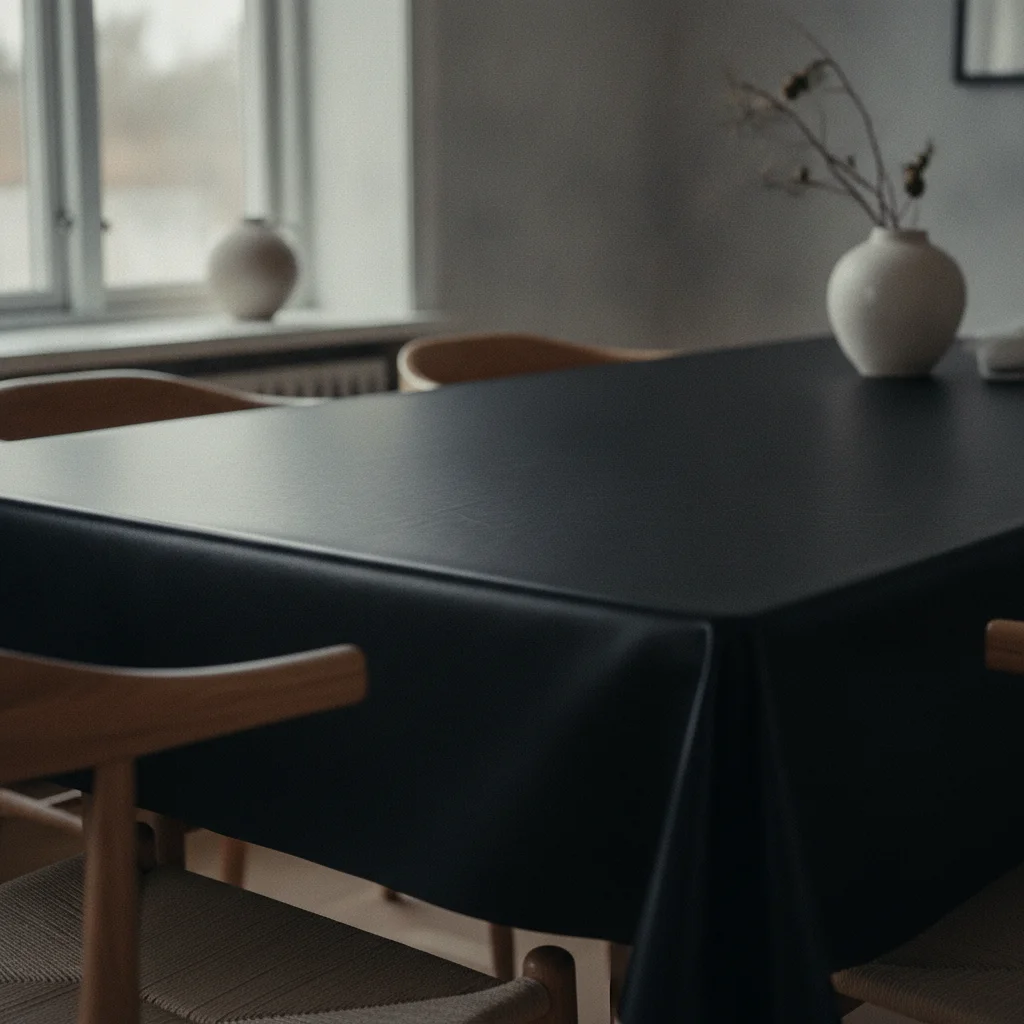 Transformer une table à manger avec un adhésif noir mat